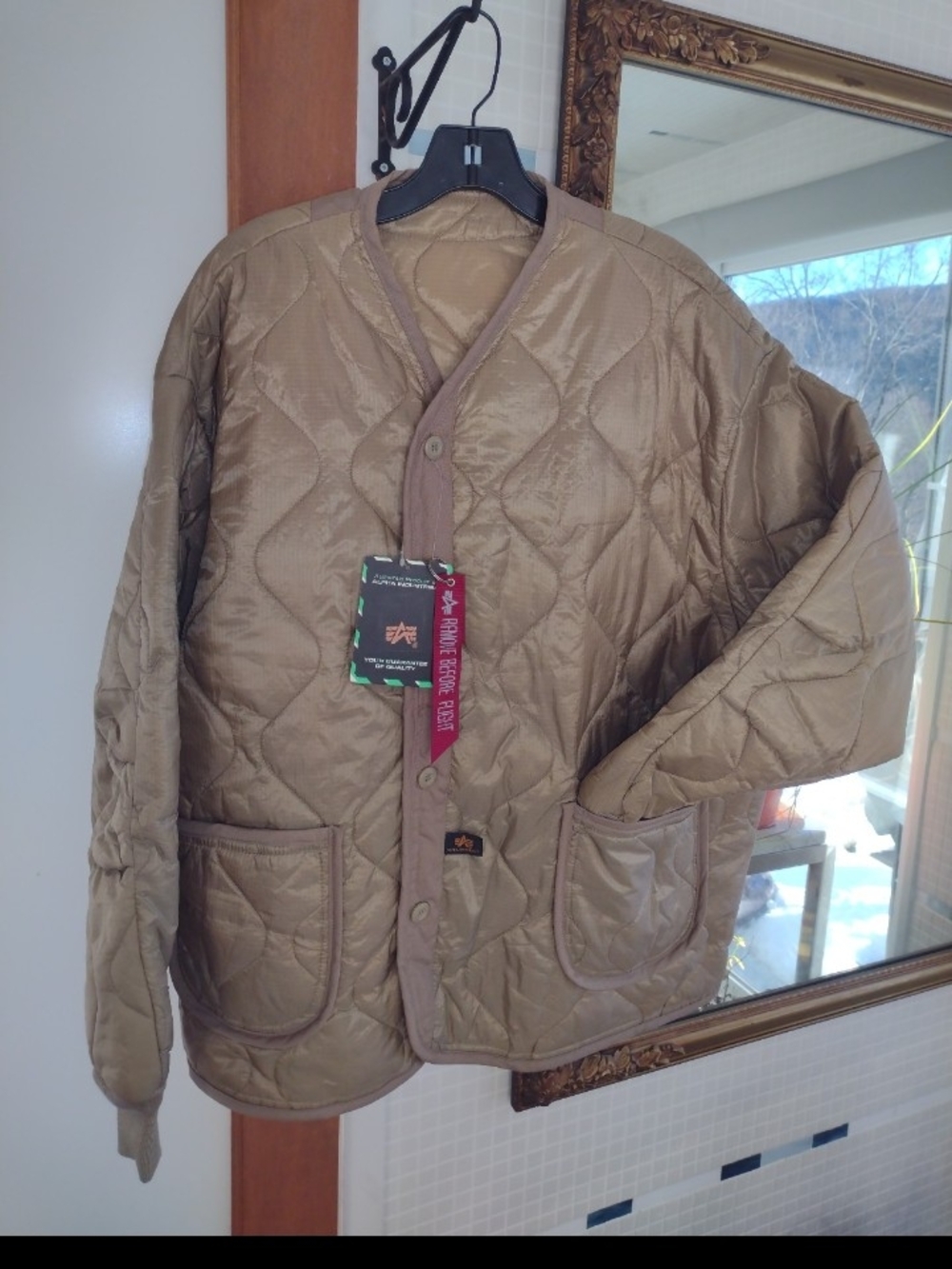 Alpha Industries Quilted Liner Jacket in Tan